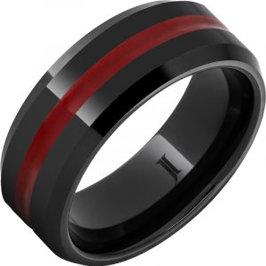 Black Diamond Ceramic™ Red Enamel Inlay Ring
