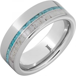 Serinium® Ring with Turquoise and Antler Inlays
