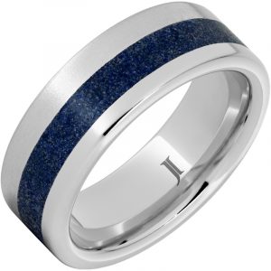 Serinium® Ring with Lapis Lazuli Inlay and Stone Finish