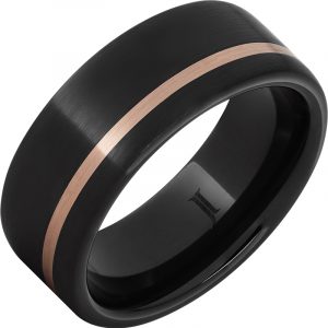 Pure Class - Black Diamond Ceramic™ Ring with Rose Gold Inlay