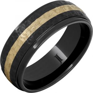 Black Diamond Ceramic™ Ring with 14K Yellow Gold Inlay