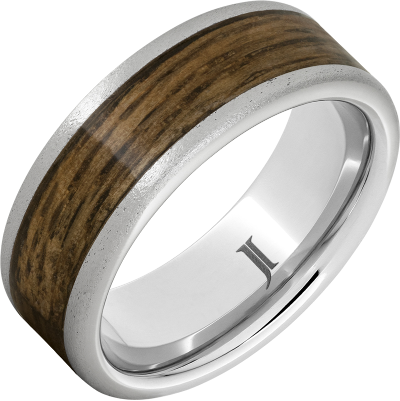 Barrel Aged™ SeriniumÂ® Ring with Bourbon Wood Inlay and Stone Finish