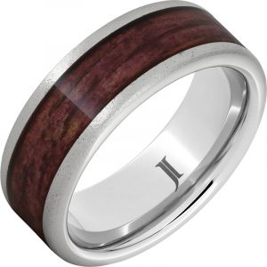 Barrel Aged™ Serinium® Ring with Cabernet Inlay and Stone Finish