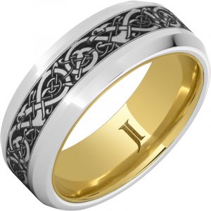 The Viking - Serinium® Engraved Ring with Hidden Gold™ Interior