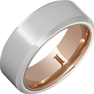 Serinium® Ring with 10K Rose Gold Interior and Satin Finish
