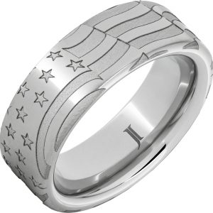 Old Glory - Serinium® Men's Ring with American Flag Engraving