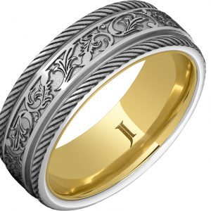 Serinium® Hidden Gold™ Latigo Pattern Ring