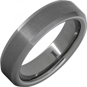 Rugged Tungsten™ Beveled Edge Ring with Satin Finish