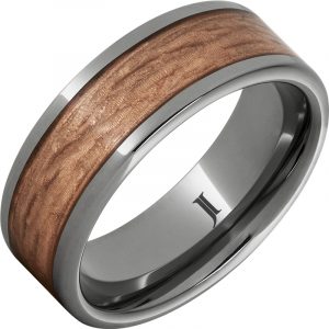 Rugged Tungsten™ Bark Carved Copper Inlay Ring