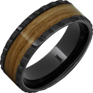 Barrel Aged™ Black Diamond Ceramic™ Ring with Single Malt Scotch Wood Inlay
