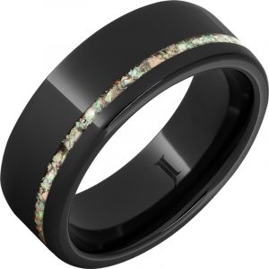 Black Diamond Ceramic™ Ring with Opal Inlay