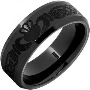 Black Diamond Ceramic™ Claddagh Ring