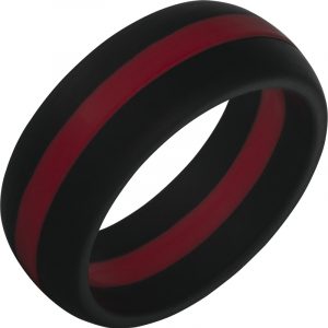 TruBand Silicone™ Black Ring with Red Center
