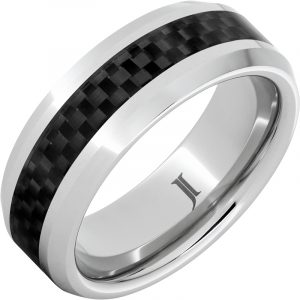 Black Ice - Serinium® Black Carbon Fiber Inlay Ring