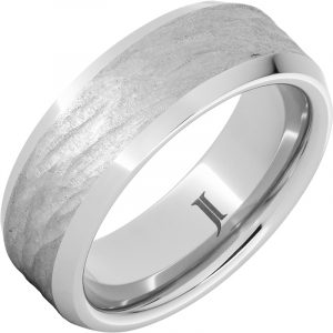 Serinium® Ring with Hand Carved Treebark Finish