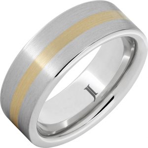 Serinium® Ring with 18K Yellow Gold Inlay