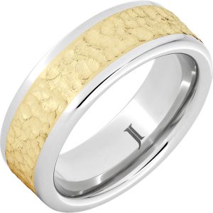 Golden Hammer - Serinium® Ring with 14K Gold Inlay