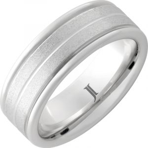 Serinium® Stone Finished Grooved Ring