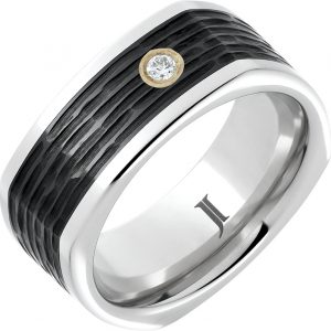 Serinium® Diamond Black Ceramic Square Ring