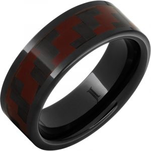 Black Diamond Ceramic™ Ring with Deep Red Carbon Fiber Inlay