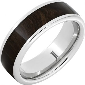 Serinium® Men's Ring with African Blackwood Inlay