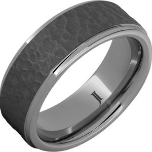 Rugged Tungsten™ Moon Crater Carved Sandblast Ring
