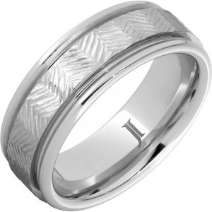 Serinium® Chevron Hand Engraved Ring