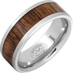 National Pastime Collection™ Serinium® Ring with Hickory Vintage Baseball Bat Wood Inlay and Stone Finish