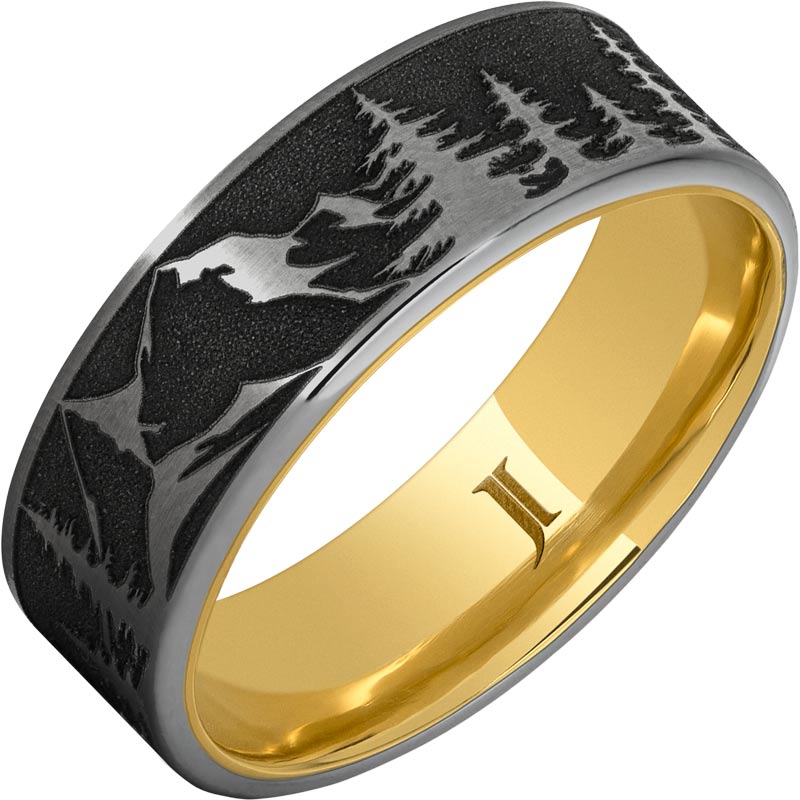 Hidden Gold™ 10k Inlay Rugged Tungsten™ Ring
