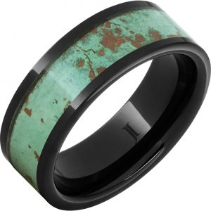 Black Diamond Ceramic™ Royal Copper™ Ring with Rustic Patina Inlay
