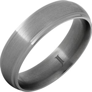 Titanium Ring With Recessed Edges and Satin Finish