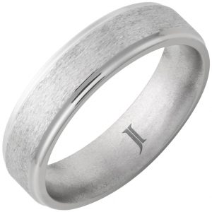 Aerospace Grade Titanium™ Ring with Recessed Edges and Stone Finish