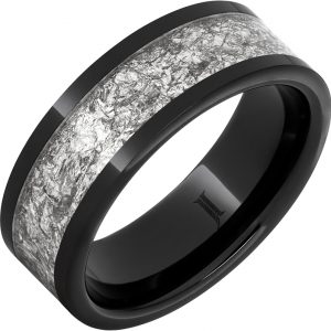 Black Diamond Ceramic™ Ring With Sterling Silver Foil Inlay