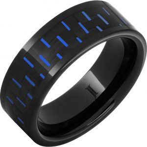 Black Diamond Ceramic™ Ring With Blue-Black Carbon Fiber Inlay