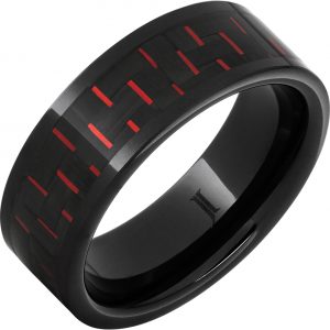 Black Diamond Ceramic™ Red Carbon Fiber Inlay Ring
