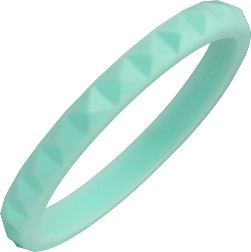 TrūBand™ Silicone Diamond Faceted Turquoise Ring