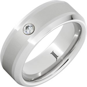 Serinium® Diamond Ring Beveled with Laser Satin Center