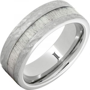 Serinium® Ring with Antler Inlay and Treebark Finish