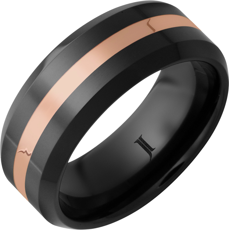 Black Diamond Ceramic™ 14K Rose Gold Inlay Ring