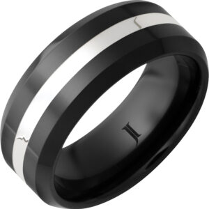 Black Diamond Ceramic™ Ring with Sterling Silver Inlay