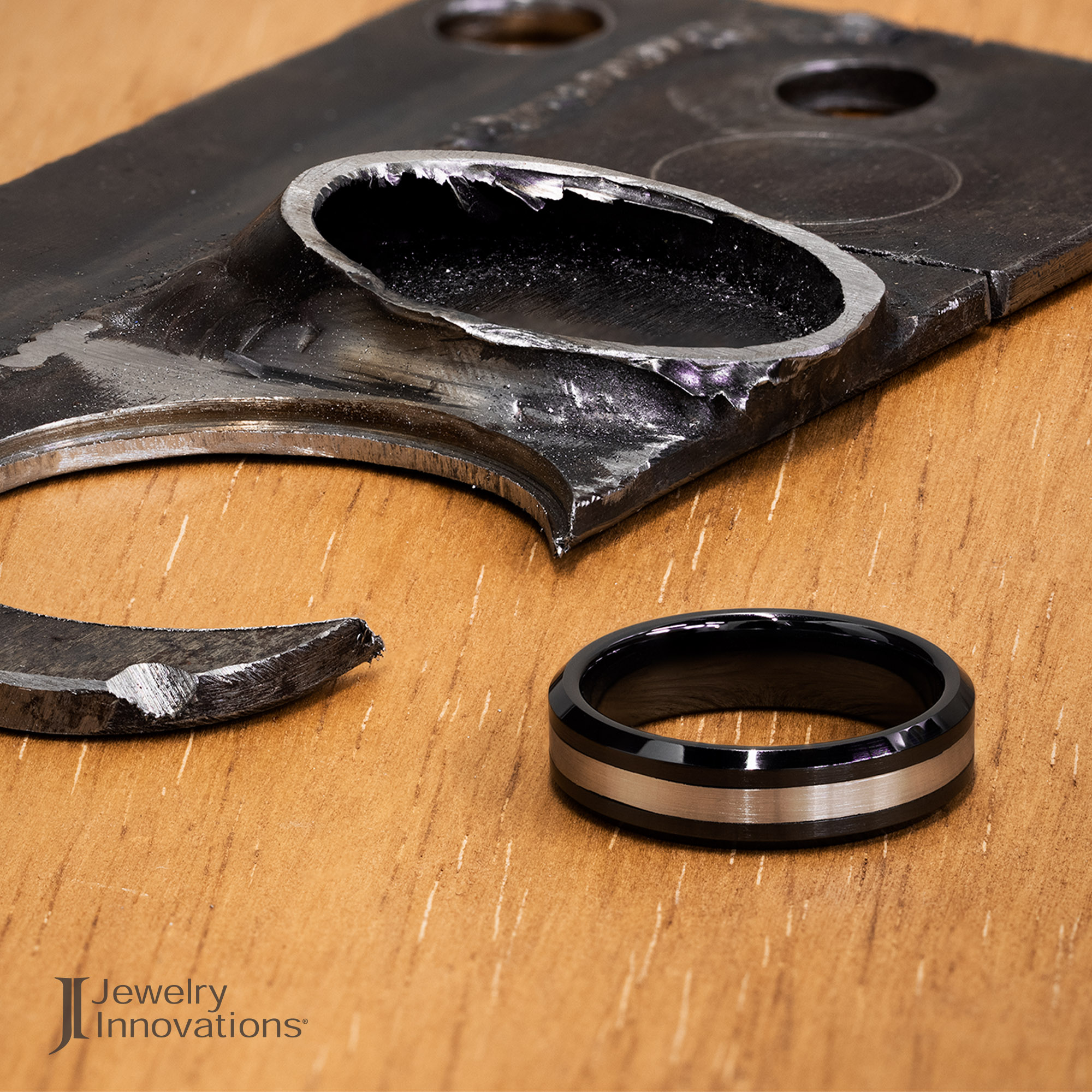 Custom Steel Inlay Rings