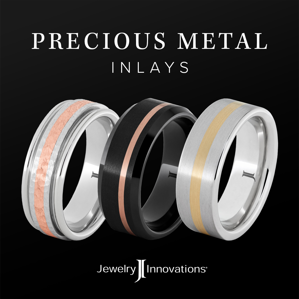Precious Metal Inlay Ring Collection
