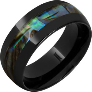 Black Diamond Ceramic™ Ring with Abalone Inlay